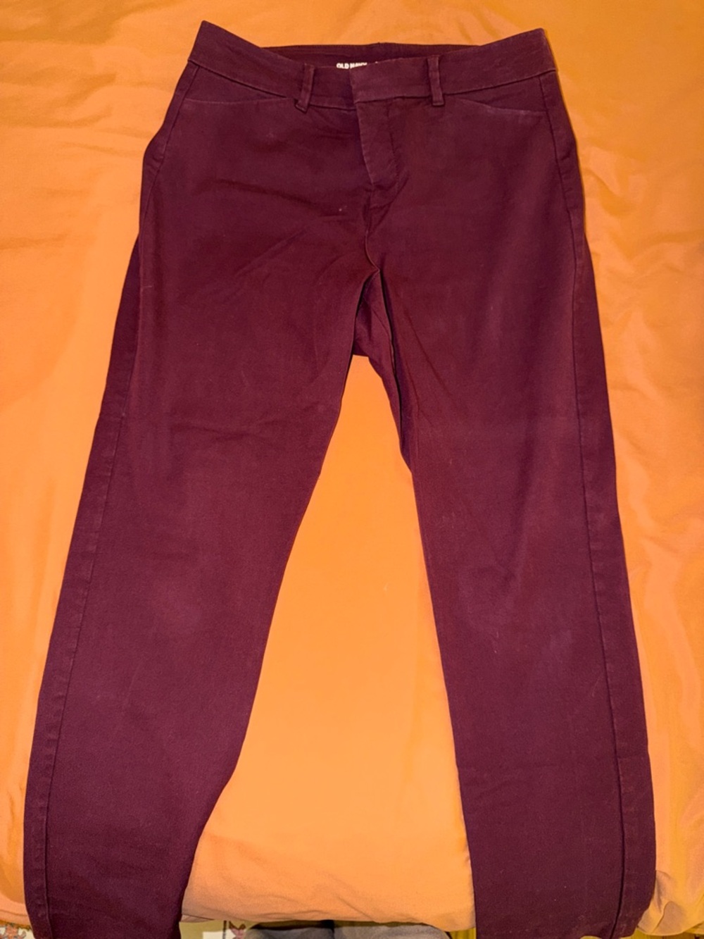 Old Navy Maroon Slim Chinos Pixie Pants